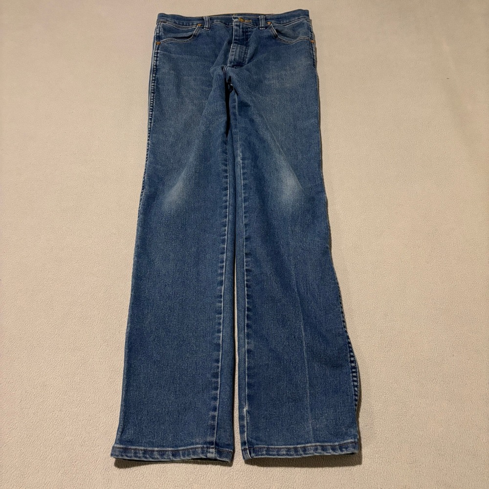 Wrangler Cowboy Cut Mens Slim Fit Jeans 32x34 Blue Denim Straight Leg Rodeo